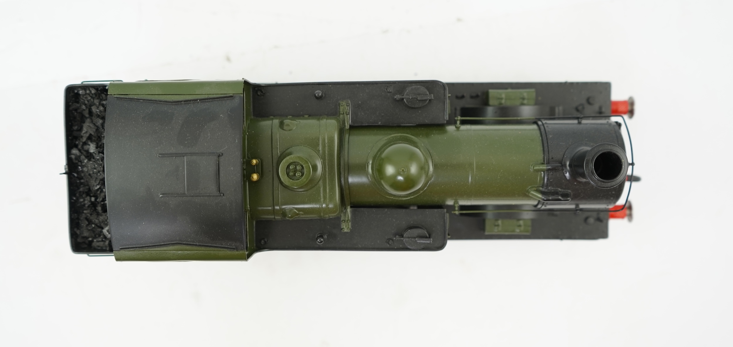 A Gauge One brass model of GWR Class 14xx, 4800, 0-4-2T locomotive, powered for two rail operation.